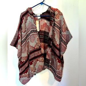 🚨 3/15 SALE 🚨 NWT American Rag Southwestern Knit Hooded Poncho